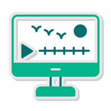 bilgisayar animasyon simgesi, vektör illüstrasyonu basit tasarım