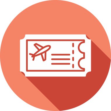 Uçak Bilet simge vektör çizim