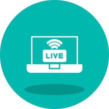 canlı yayın simgesi, vektör illüstrasyonu basit tasarım