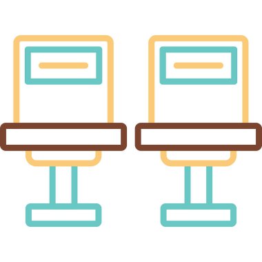 sandalye simgesi, vektör illüstrasyonu basit tasarım