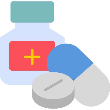 ilaç hapları simgesi, basit vektör illüstrasyonu 