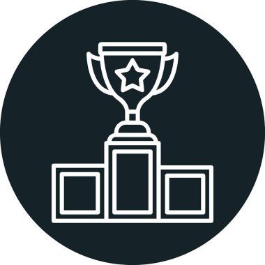 Moda tarzında izole edilmiş kupa simgesi. Danışmanlık ve Eğitim konsepti