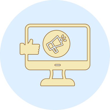 Viral pazarlama düz simgesi, vektör çizim                      