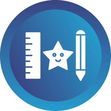 Cetvel, yıldız ve kalem. Web simgesi basit illüstrasyon 