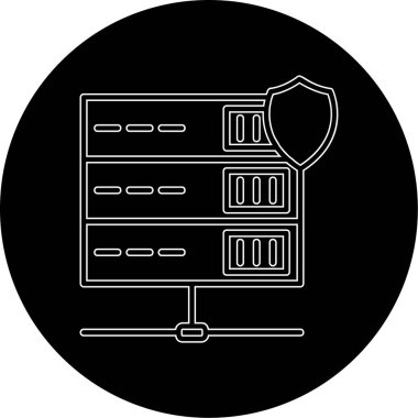 Sunucu Koruma Ağı simgesi basit illüstrasyon              