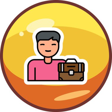 Erkek çalışan simgesi, vektör illüstrasyonu basit tasarım