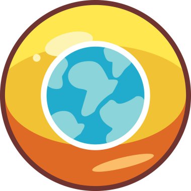 toprak küresi simgesi, vektör illüstrasyonu basit tasarım