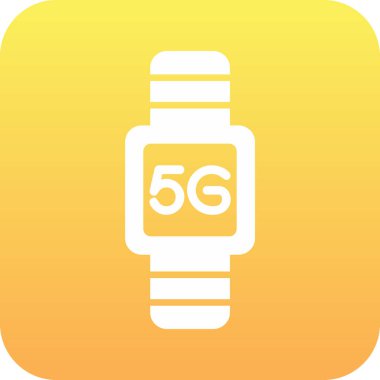 5G akıllı saat simgesi, vektör illüstrasyonu