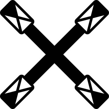 çapraz kürek, ağ basit illüstrasyon