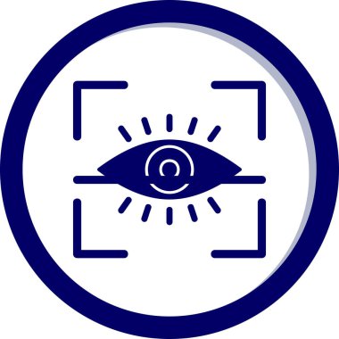 Göz Tarama Ağı simgesi, vektör illüstrasyonu. Tarama çerçevesi vektör ana hatları işaretli dijital göz