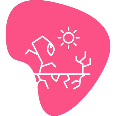 Kuraklık web simgesi, vektör illüstrasyonu, beyaz arkaplanda izole edilmiş küresel ısınma işareti 