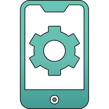 Mobil Ayarlar web simgesi, vektör illüstrasyonu 