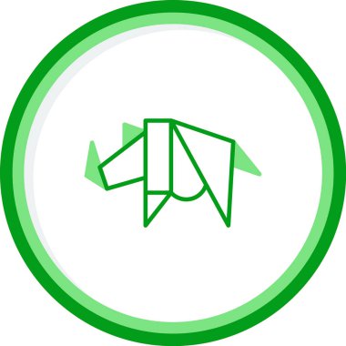 Origami biçiminde gergedan simgesi, vektör 