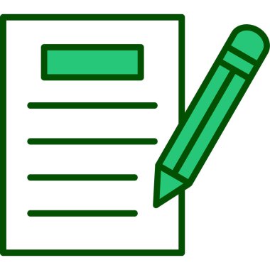 kalem ile doküman. Web simgesi basit illüstrasyon