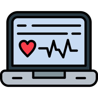 Düz biçimli kardiyoloji simgesi 