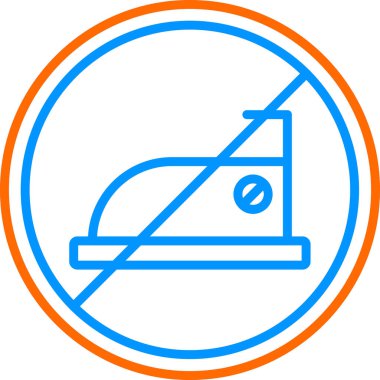 Ütü simgesi yok, illüstrasyon izole vektör sembolü