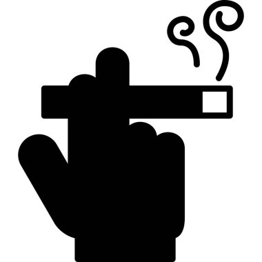 Sigara içme simgesi, vektör illüstrasyonu basit tasarım