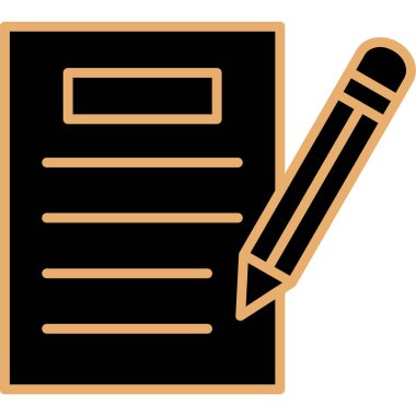 kalem ile doküman. Web simgesi basit illüstrasyon