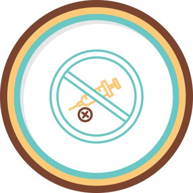 Uyuşturucu ikonu yok. Web simgesi vektör illüstrasyonu