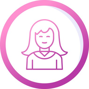 Kadın. Web simgesi basit illüstrasyon