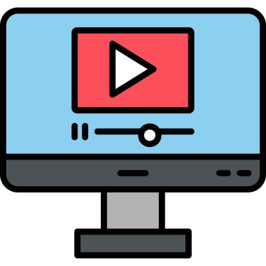 video oynatıcı simgesi, vektör illüstrasyonu basit tasarım