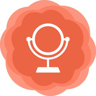 Makyaj aynası simgesi, vektör illüstrasyonu 