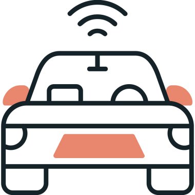 Özerk Otomobil Web simgesi, vektör illüstrasyonu 
