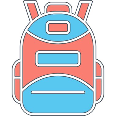 Sırt çantası. Web simgesi basit illüstrasyon