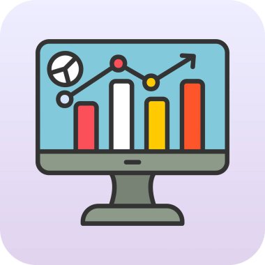 Analytics icon, vector illustration simple design