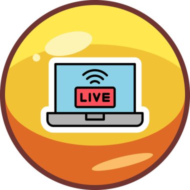 canlı yayın simgesi, vektör illüstrasyonu basit tasarım