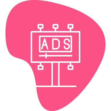 Reklam panosu simgesi, vektör illüstrasyonu basit tasarım