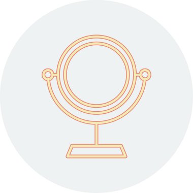 Makyaj aynası simgesi, vektör illüstrasyonu 