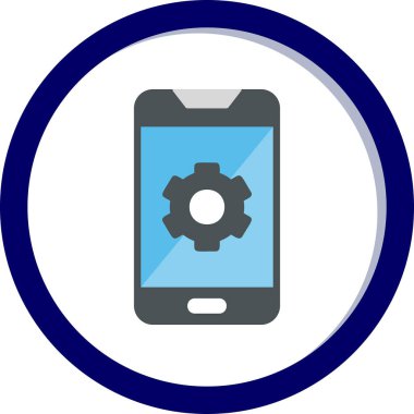 Mobil Ayarlar web simgesi, vektör illüstrasyonu 