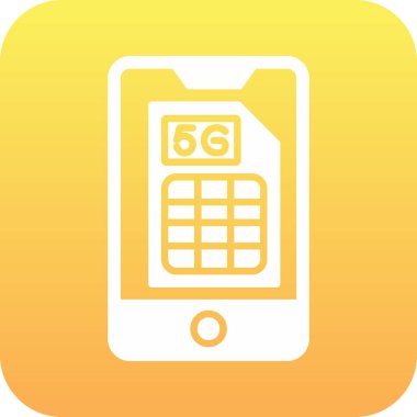 Smartphone 5g Sim web simgesi vektör illüstrasyonu