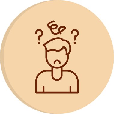 Soru işaretleri ile karışık adam simgesi. Basit tasarım 