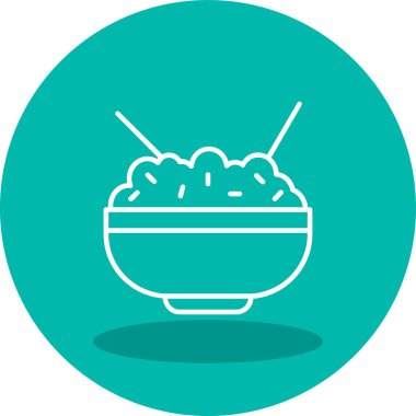 Pirinç kasesi. Web simgesi basit illüstrasyon            