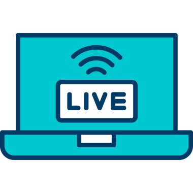 canlı yayın simgesi, vektör illüstrasyonu basit tasarım