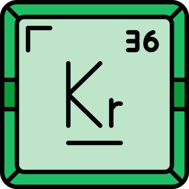 Periyodik tablo simgesinin Kripton kimyasal elementi