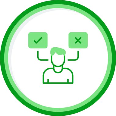 Karar İşaretleyici simgesi, vektör illüstrasyonu  