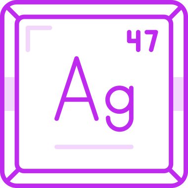 gümüş kimyasal element. Web simgesi basit tasarım