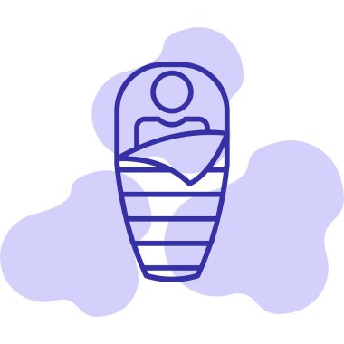 Uyku Torbası web simgesi vektör illüstrasyonu