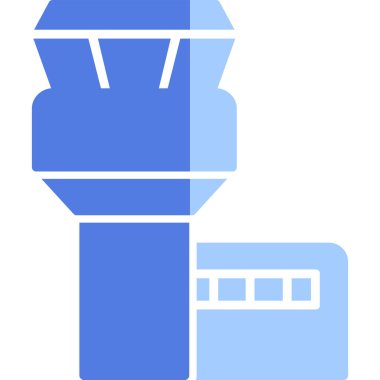 Uçuş Kontrol Kulesi web simgesi, vektör illüstrasyonu 