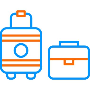 Bagaj web simgesi, vektör çizim 