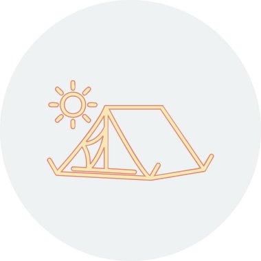 Çöldeki bir kamp çadırı ikonunun vektör çizimi