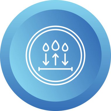 Su direnci çizgisi simgesi. Su geçirmez sembol kavramı beyaz arkaplanda izole edilmiş. Vektör illüstrasyonu