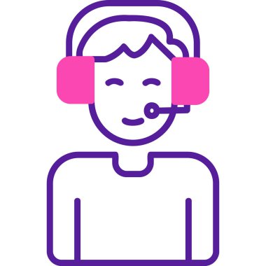 çağrı merkezi operatör simgesi illüstrasyonu 