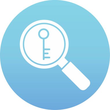 Anahtarlı büyüteç, vektör illüstrasyonu basit tasarım