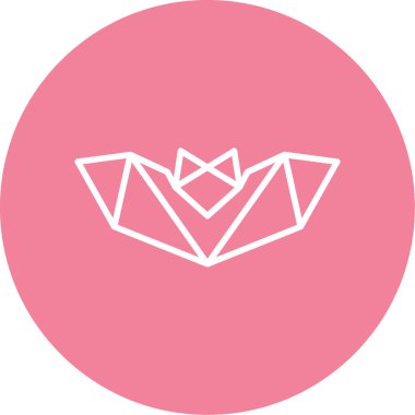 kağıt yarasa simgesi ince çizgi biçiminde