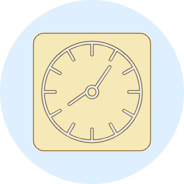 Duvar saati. Web simgesi basit illüstrasyon