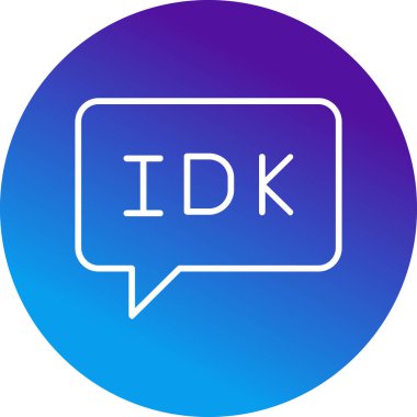 Konuşma balonu web simgesi, vektör illüstrasyonunu bilmiyorum